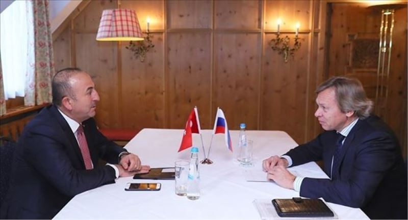 Bakan Çavuşoğlu, Puşkov ile görüştü