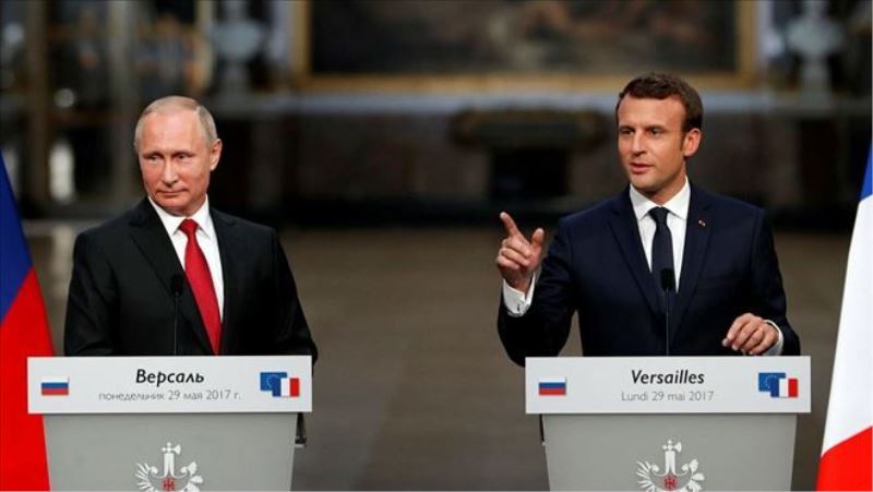 Fransa Cumhurbaşkanı Emmanuel Macron, Rus lider Vladimir Putin´i ağırladı