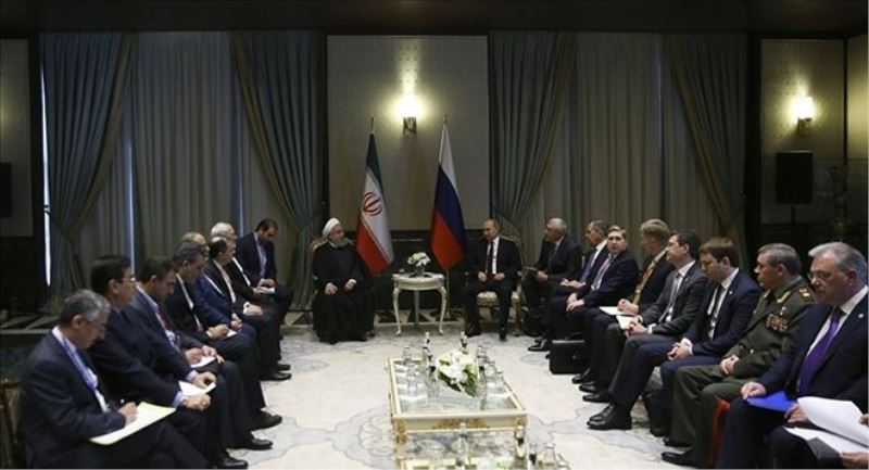 Üçlü zirve öncesi Erdoğan-Ruhani görüşmesinin ardından Putin-Ruhani görüşmesi başladı