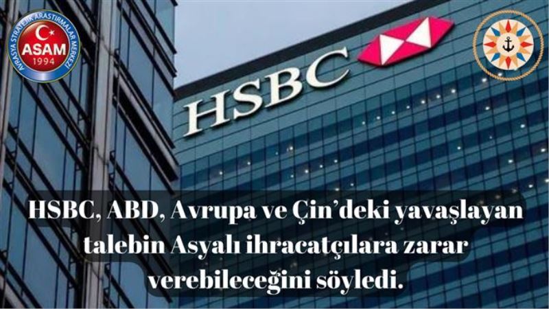 HSBC, ABD, Avrupa ve Çin´deki yavaşlayan talebin Asyalı ihracatçılara zarar verebileceğini söyledi
