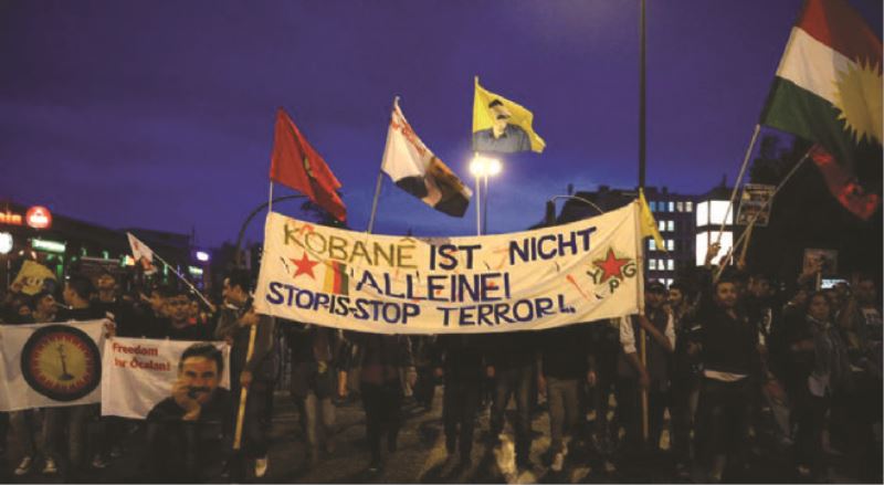 Almanlar, Kobani`ye destek gösterilerinden rahatsız oldu