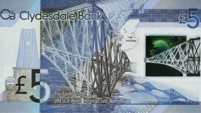 İskoç bankası plastik 5 sterlini piyasaya sürdü