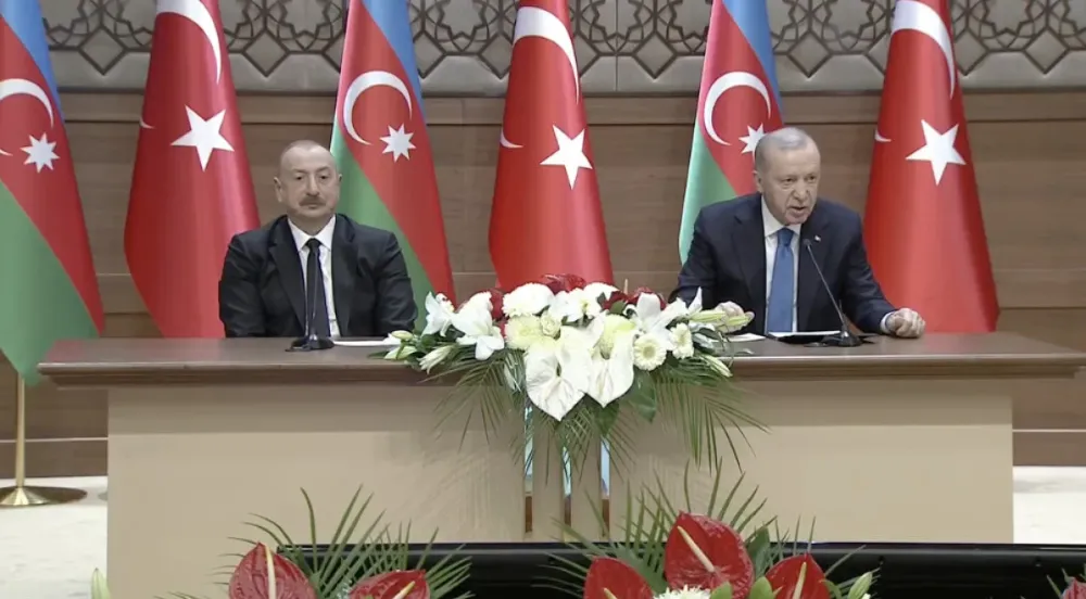 İlham Aliyev ve Cumhurbaşkanı Erdoğan, Iğdır Nahçıvan Boru Hattı açılışında bir araya geldi